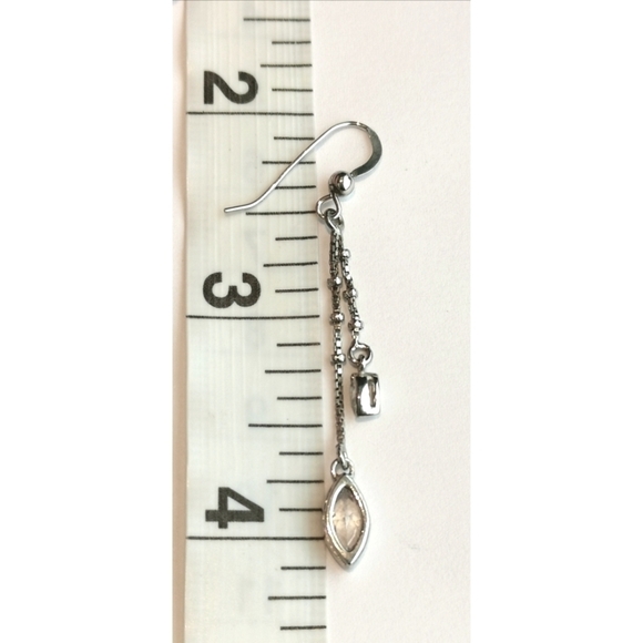 Sterling silver CZ Long Dangle drop earrings 🆕 - Picture 2 of 4